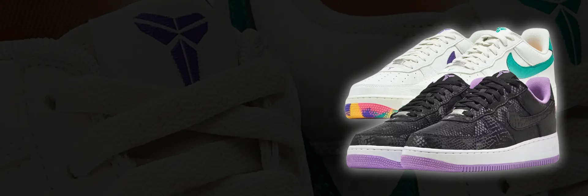 Two new colorways of the Kobe Bryant x Nike Air Force 1 Low!