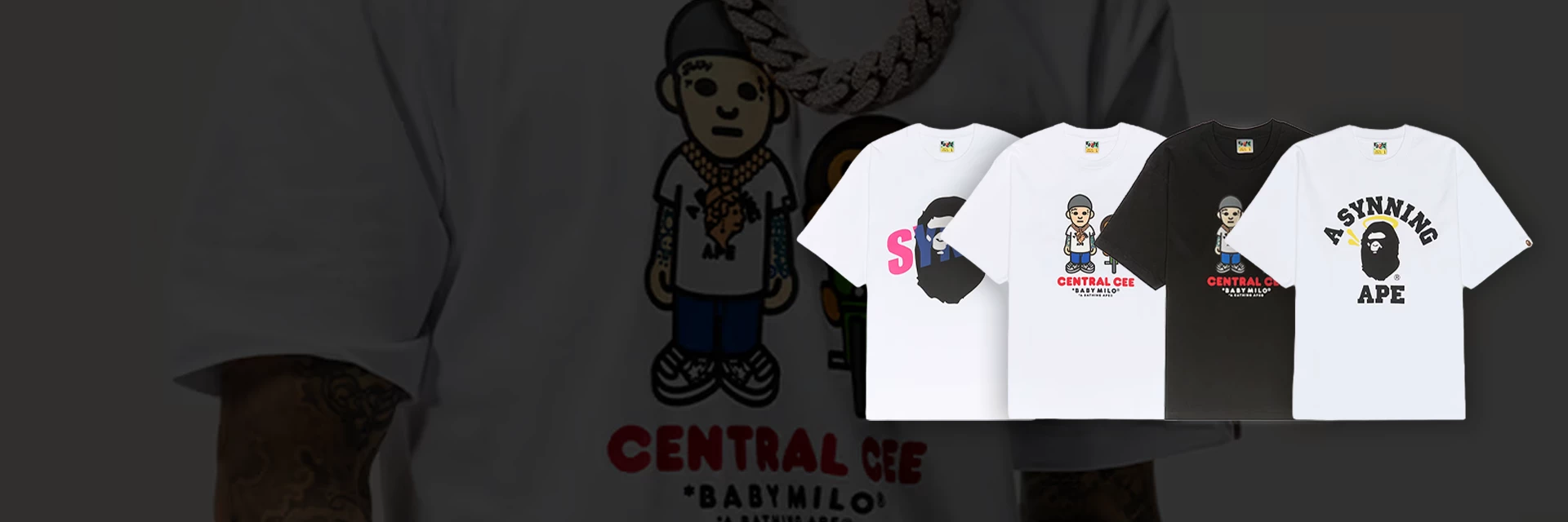 Neue A Bathing Ape x Spotify x Central Cee Tees sind via Solebox gedroppt!