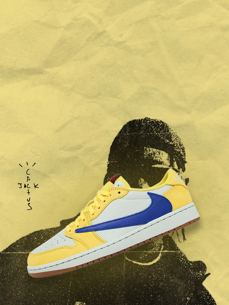Get our app and don't total any information about the Travis Scott Jordan 1 Low Canary release!