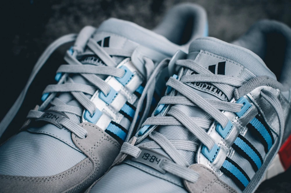 adidas gazelle silver green womens Adidas x Packer Shoes: Equipment Running Support "Micropacer" (Silver/Light  Blue)