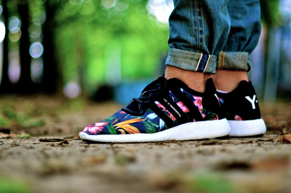 adidas Y 3 Floral Boost on feet Dead Stock