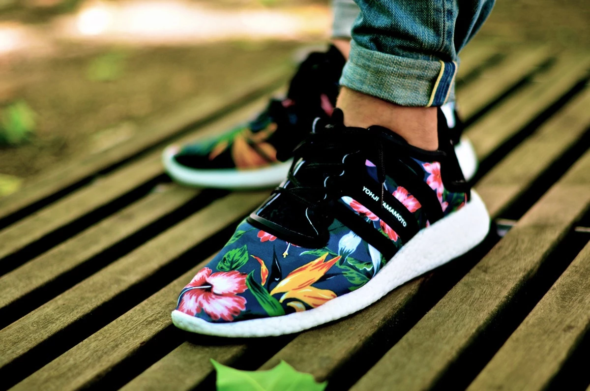 adidas Y 3 Floral Boost on feet Dead Stock