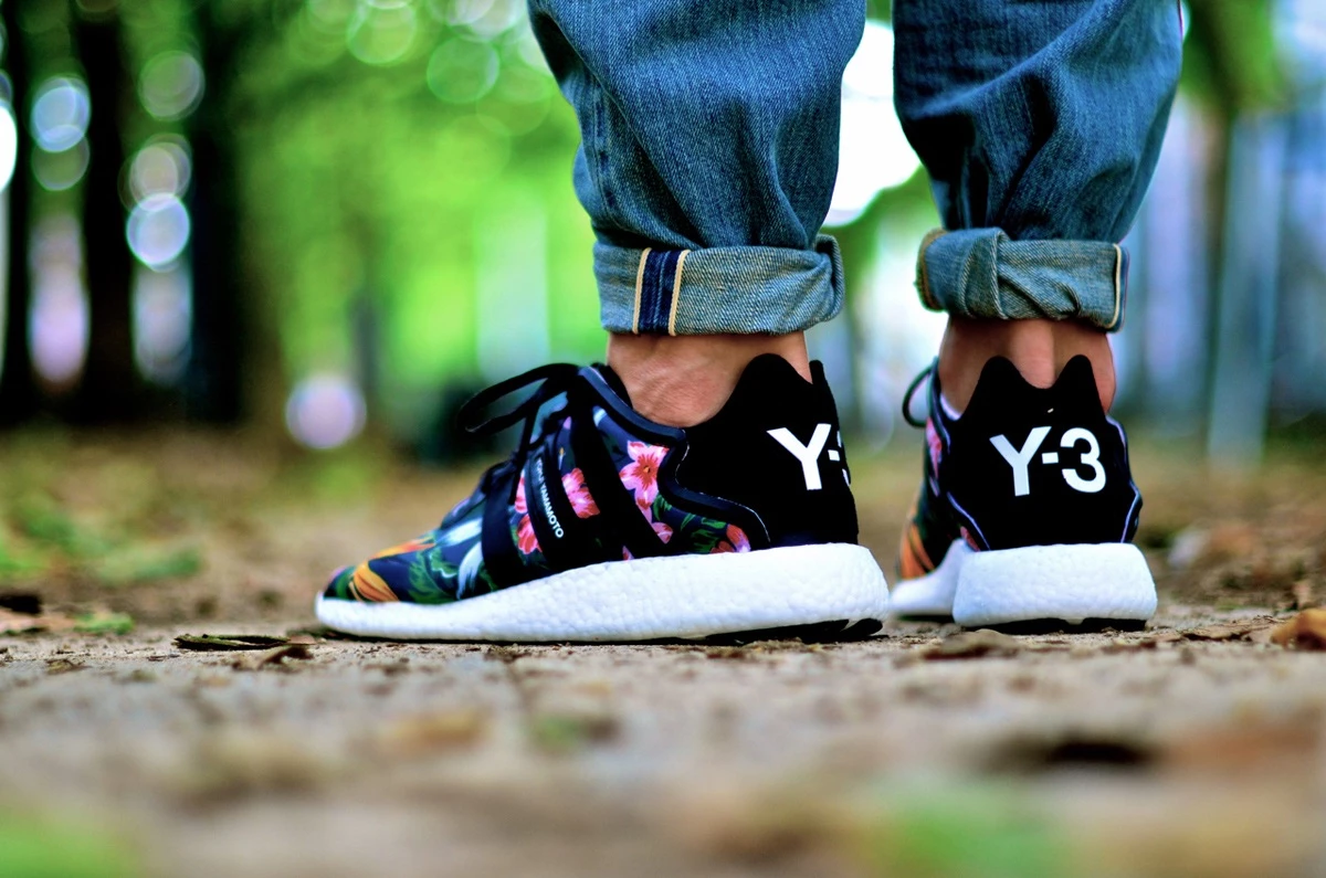 adidas Y 3 Floral Boost on feet Dead Stock