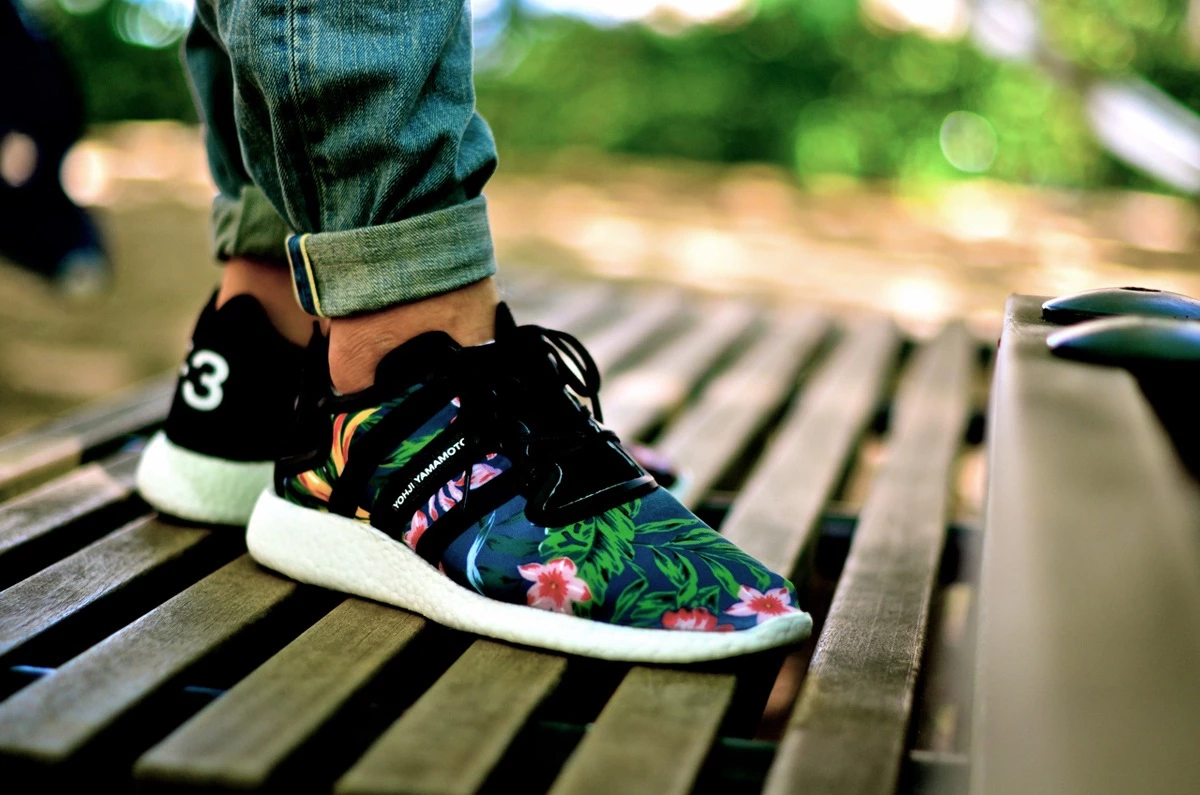 adidas Y 3 Floral Boost on feet Dead Stock