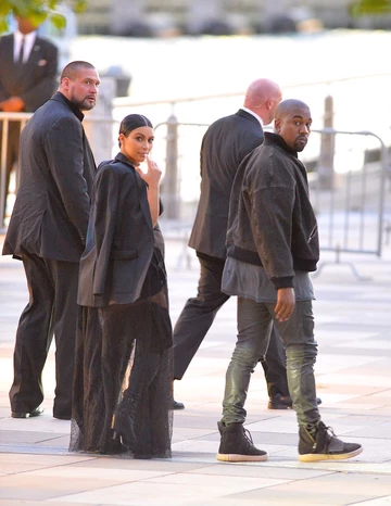 Kim Kardashian and Kanye West attend the Givenchy New York Event on Pier #26. Kim shows off her baby bump in her black fashion. Pictured: Kim Kardashian, Kanye West Ref: SPL1072424 110915 Picture by: Gachie / Splash News Splash News and Pictures Los Angeles:310-821-2666 New York: 212-619-2666 London: 870-934-2666 photodesk@splashnews.com