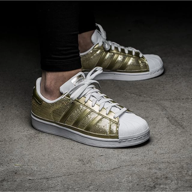 Adidas superstar sequin gold hotsell