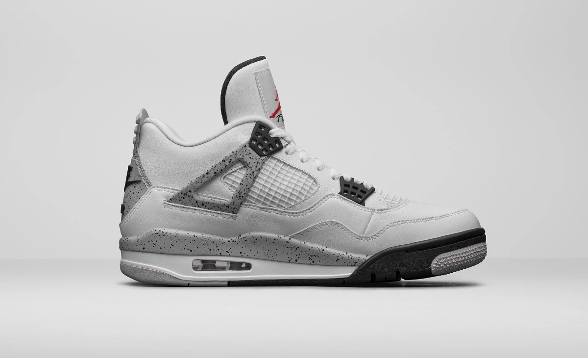 Jordans retro 4 white cement hotsell