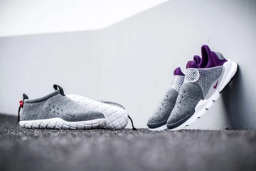NikeLab Sock Dart & Air Moc Purple on feet - via Solebox