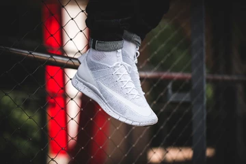 Nike Free Flyknit Mercurial All White - on feet via Solebox