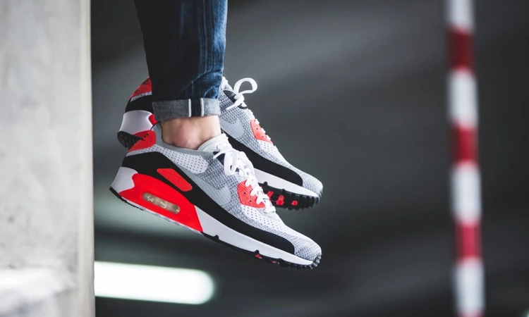 Air max 90 flyknit white red online