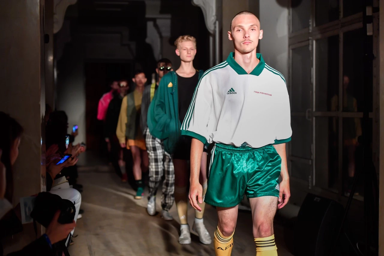 が*つ様 Gosha Rubchinskiy 18ss サッカーパターンポロニッ Gosha Rubchinskiy 18ss サッカーパターンポロニット