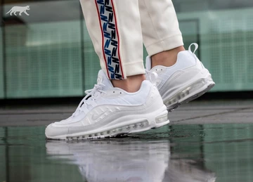 Nike Air Max 98 Triple White - on feet via asphaltgold