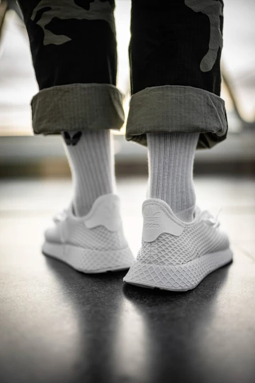 adidas Deerupt Runner All White - on feet