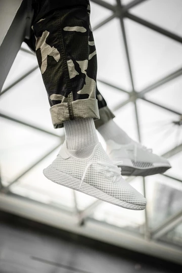 adidas Deerupt Runner All White - on feet