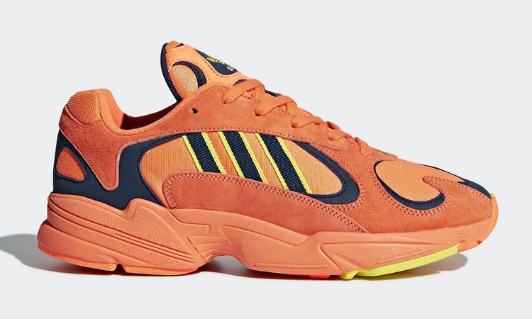 Adidas originals yung-1 sneakers in white and orange hotsell