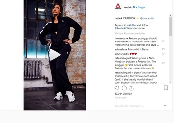 Cardi B - neues Gesicht von Reebok