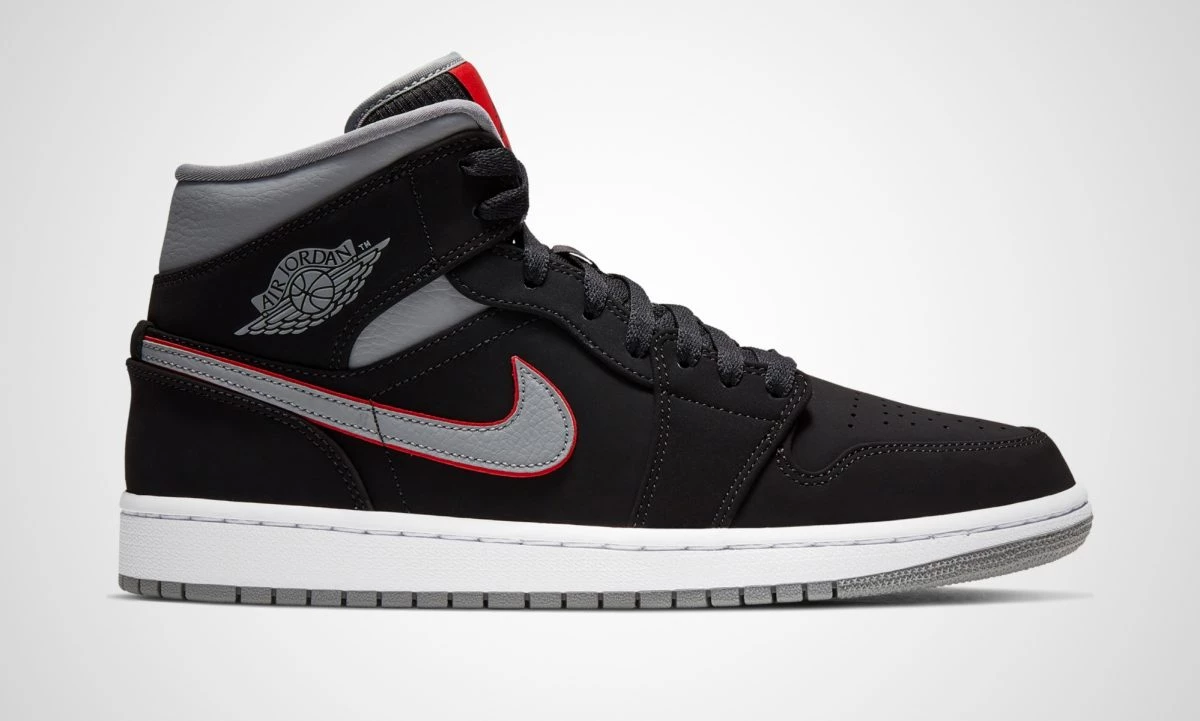 Jordan 1 mid black cool grey gym red best sale