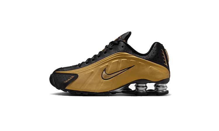 Black and metallic gold shoes on sale