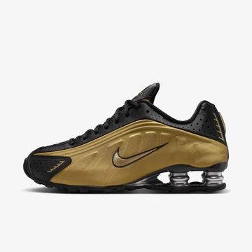 Nike Shox R4 Black Metallic Gold Außenseite 2