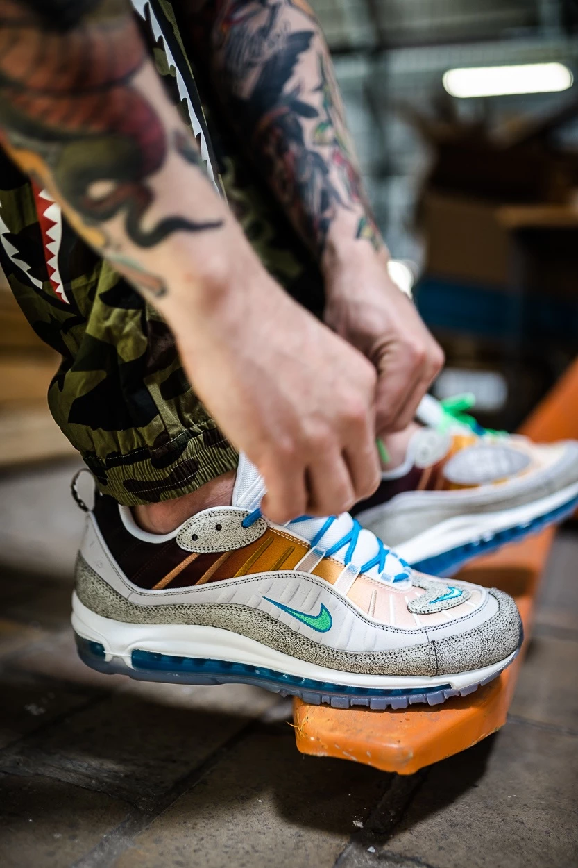 Nike Air Max 98 NYC by Gabriel Serrano on feet Dead Stock