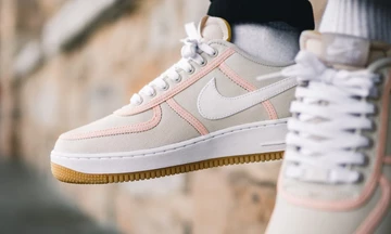 Nike Air Force 1 PRM Light Cream Canvas - on feet