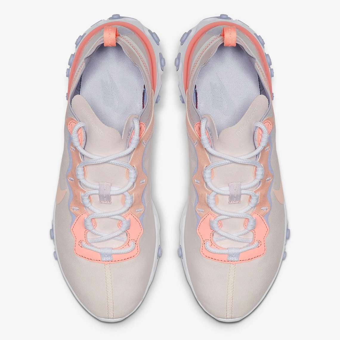 NIKE W REACT ELEMENT 55 PALE PINK/WSHD CRL-OXYGN PRPL 19SU-I