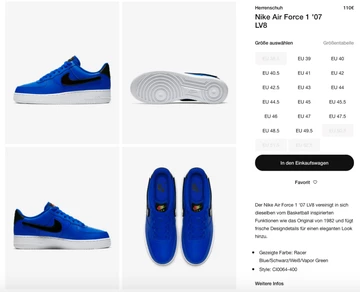 Nike Air Force 1 Removable Swoosh Racer Blue - online now