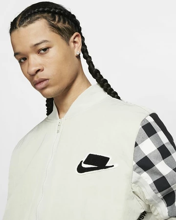 Nike Plaid Bomber Jacket - online now