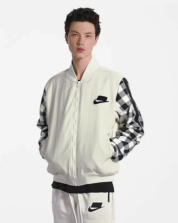 Nike Plaid Bomber Jacket - online now