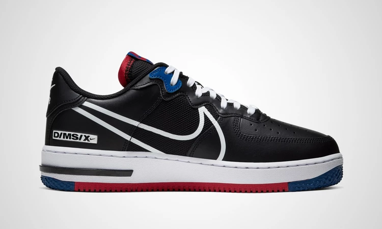 Nike Air Force 1 React Black / White - Gym Red - Gym Blue