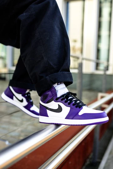 Nike Air Jordan 1 Court Purple - on feet
