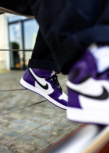 Nike Air Jordan 1 Court Purple - on feet