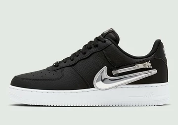 Nike Air Force 1 Black Zip Swoosh