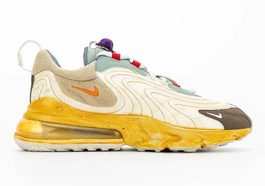 Nike air max 270 react white and gold best sale