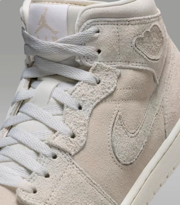 Jordan 1 Mid SE Craft Pale Ivory Detail Swoosh