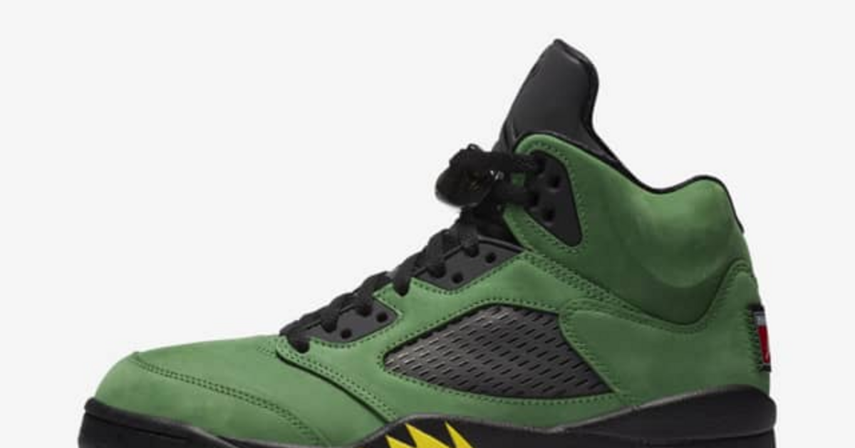 apple green 5 jordan