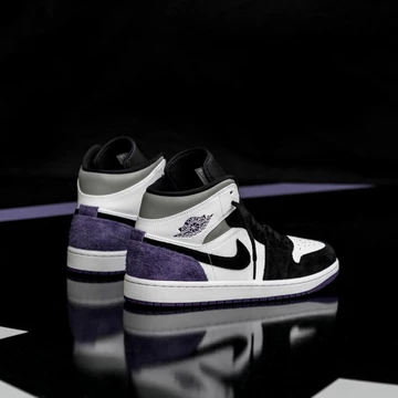 Nike Air Jordan 1 Mid Purple Heel