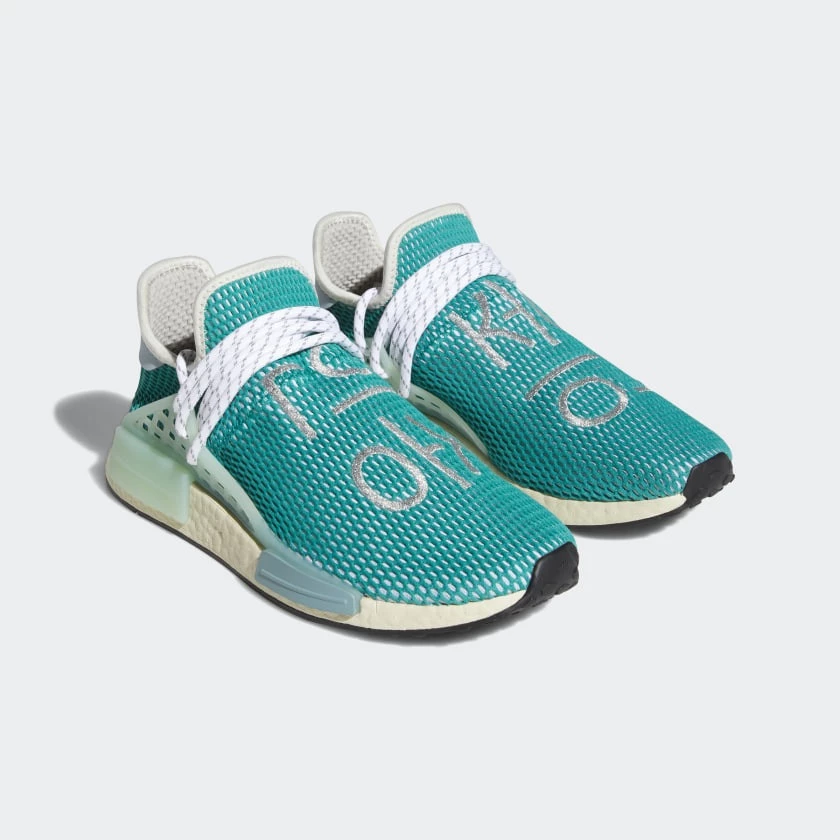 adidas gazelle silver green womens Adidas x Pharrell Williams Men's Hu NMD Dash Green Low Top Sneakers