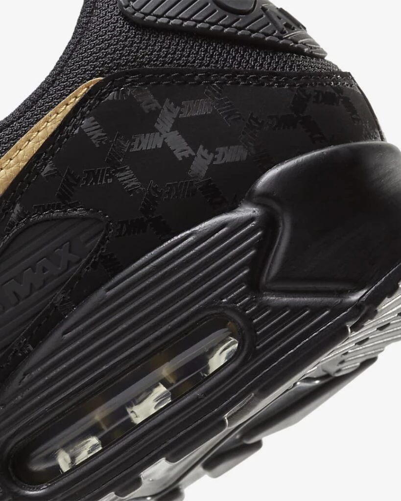 Nike air max 90 mens black and gold best sale