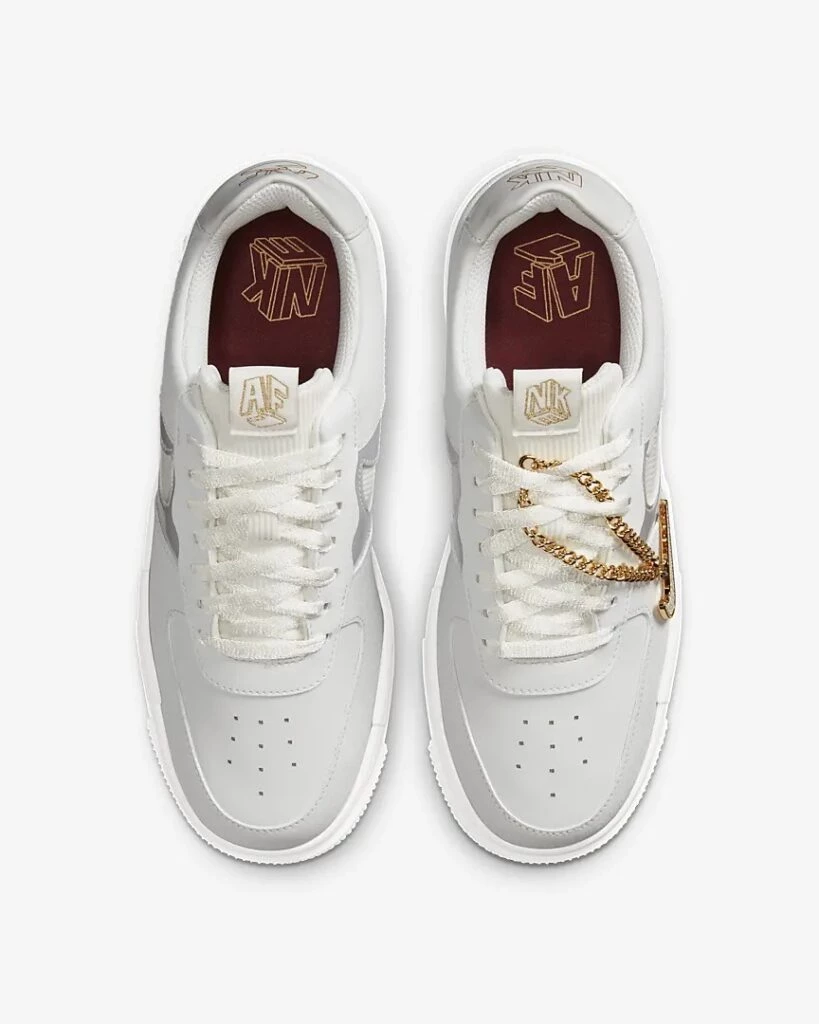 Gold Chain Air Force Pixel Grau Nike Air Force Pixel Cuban Link