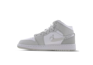Nike Air Jordan 1 Mid White Camo Swoosh GS