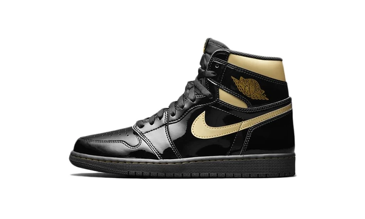 Jordan 1 Patent Black Gold 555088 032 Dead Stock