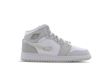 Nike Air Jordan 1 Mid White Camo Swoosh GS