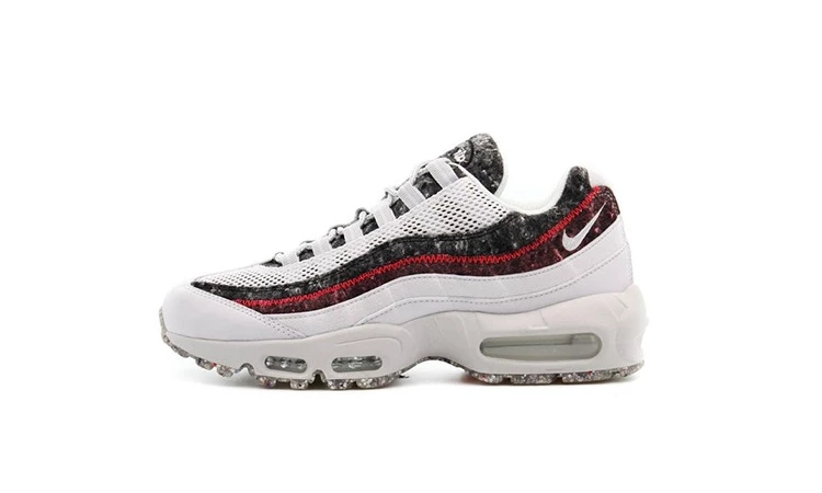 Nike Air Max 95 Recycled Wool White Bright Crimson Dead Stock