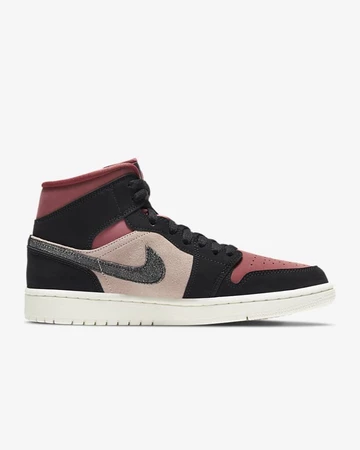 Jordan 1 Mid Burgundy Dusty Pink