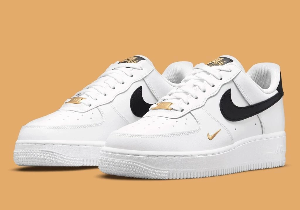 Black white and gold air force ones on sale