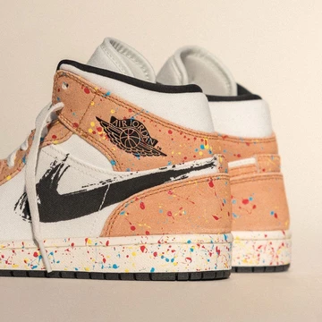 Jordan 1 Mid Paint Splatter Brushstroke