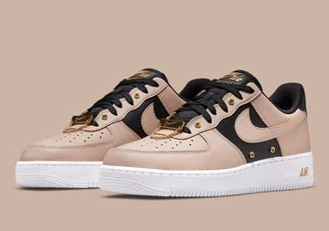 Air Force 1 Tan Black Gold Shoelery