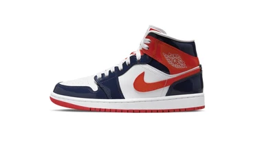 Jordan 1 Mid Patent Navy Orange