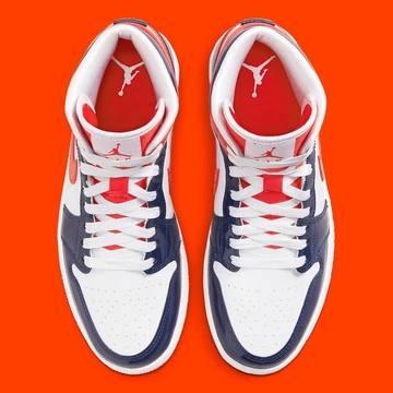 Nike Air Jordan 1 Mid Patent Navy Orange DJ5984-400